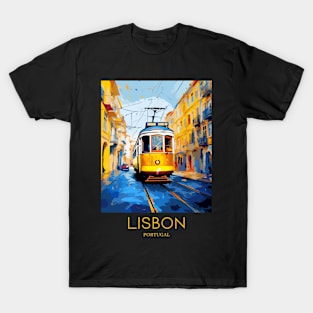 A Pop Art Travel Print of Lisbon - Portugal T-Shirt